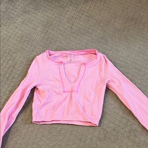 Altard State Pink Long Sleeve Crop Top